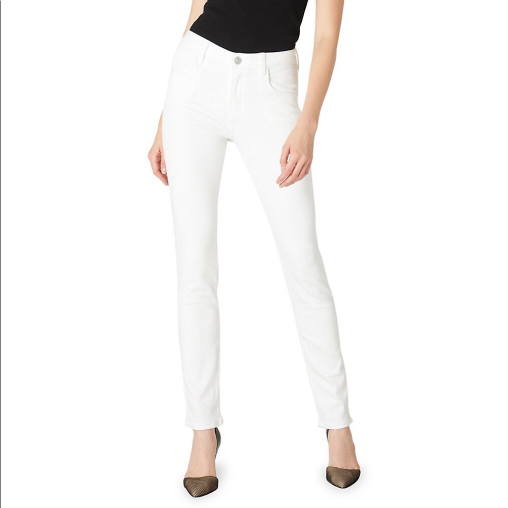 Hudson Mid Rise White Skinny Jean